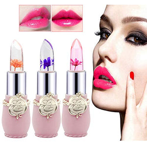 Hennta 6Pcs / Set Beauty Bright Flower Crystal Jelly Pintalabios Mágico Cambio de Temperatura Color Bálsamo Labial Maquillaje