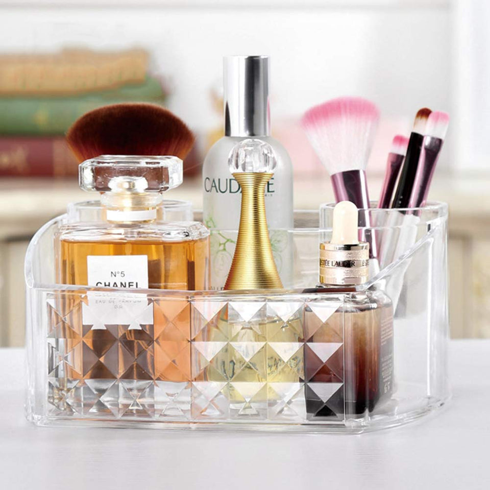 BSEL Organizador De Maquillaje,Maquillaje Cosmético Organizador De Acrílico Transparente, Caja De Almacenamiento De Joyas Organizador De Cosméticos Lápices Labiales Organizador De Maquillaje Caja De Titular