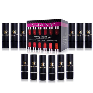 SHANY Slick & Shine Lipstick Set - Set of 12 Famous Colors