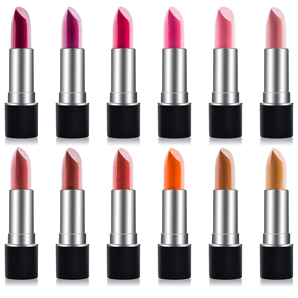 SHANY Slick & Shine Lipstick Set - Set of 12 Famous Colors