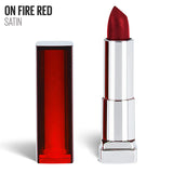 Maybelline New York Color Sensational Red Lipstick, Satin Lipstick, On Fire Red, 0.15 oz